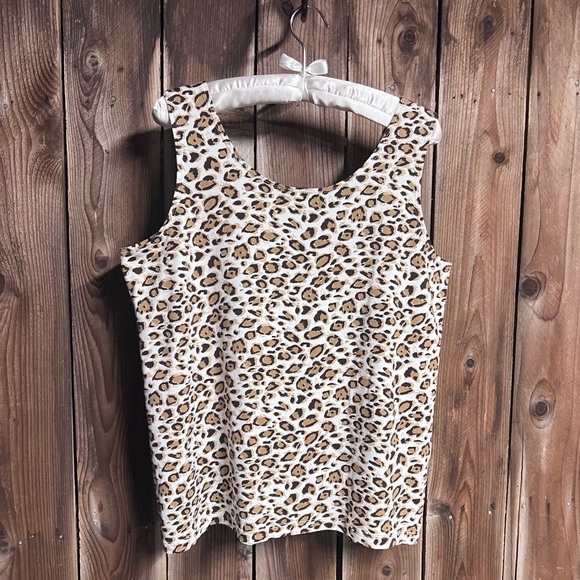 Chico’s Classic Animal Leopard Print Base Layer Lagenlook Western Tank Top Sz XL - Picture 4 of 6